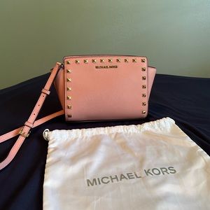 MICHAEL KORS Pink Purse with Gold Studs